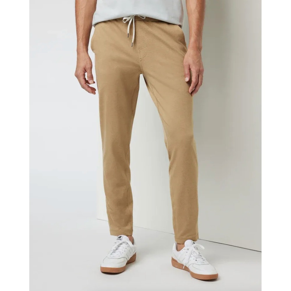 VUORI Men's Ponto Performance Pants 30" Sungold Heather Drawstring Size M